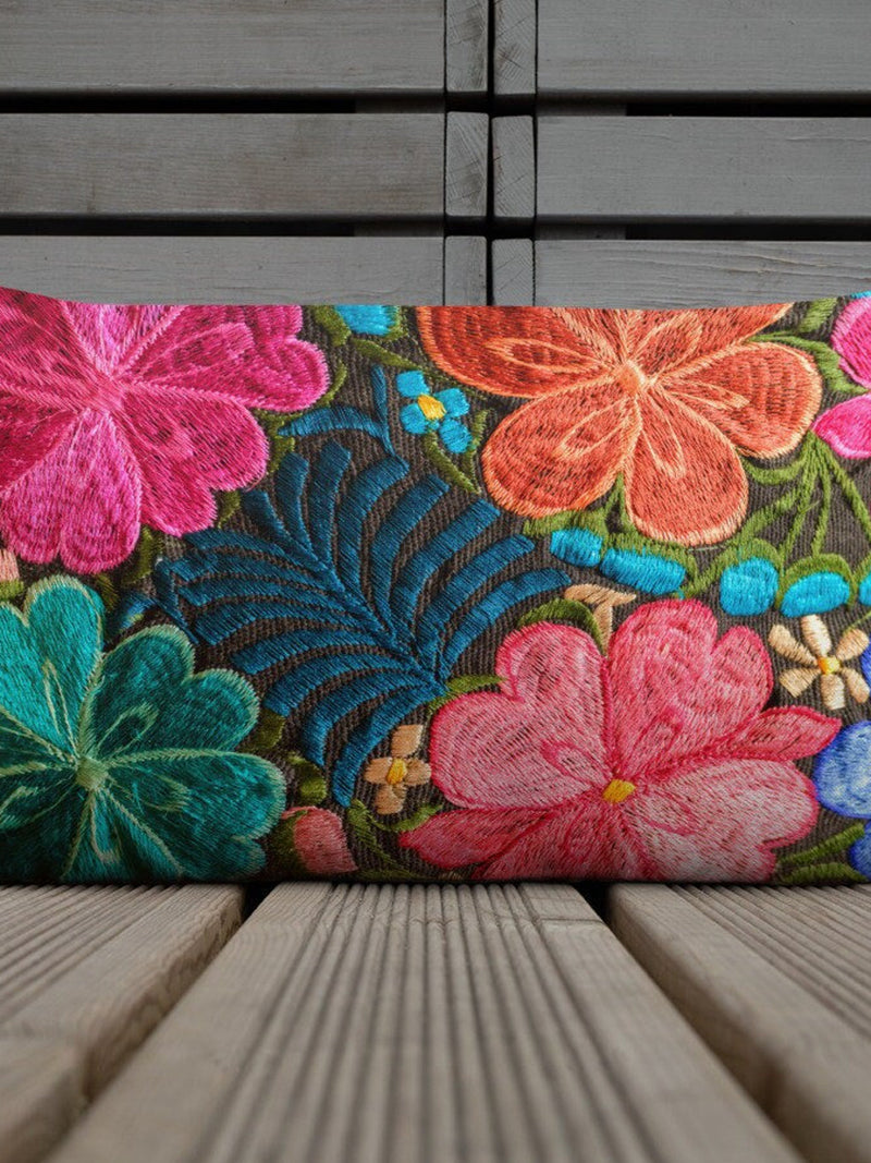 Flowery Print Pillow, NOT Embroidery, Accent Pillows, Decorative Pillows, Splash Of Color, She-Shed Decor, Fiesta Decor, Bright Floral FLOWER DELIVERY