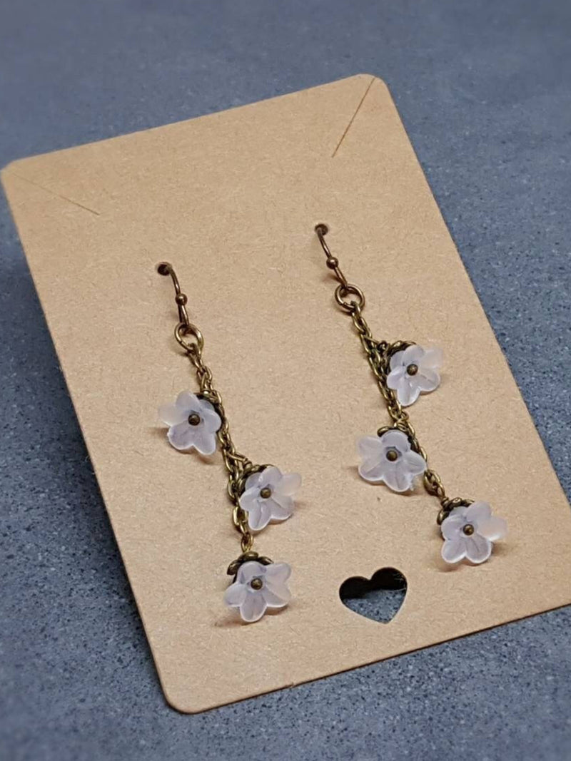 Flower Earrings, Hypoallergenic Ear Wires, White Earrings, Boho Jewelry, Simple Vintage Earrings FLOWER DELIVERY