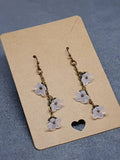 Flower Earrings, Hypoallergenic Ear Wires, White Earrings, Boho Jewelry, Simple Vintage Earrings FLOWER DELIVERY