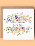 Personalized Floral Anniversary Card: Any Year Anniversary ANNIVERSARY