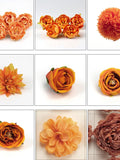 5/100PCS 12Size Orange Flower Head Artificial Silk Flower Head Fake Flower Faux Flower For DIY Crafts  Cake Topper Corsage Decor silk flower