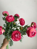 Faux Ranunculus Flower Stem - High Quality Artificial Floral / Wedding / Home Decoration / Gifts / DIY / Pink silk flower