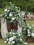 Aisle Flowers Floor Arch Arrangement Wedding  Marker Arbor White Flower Eucalyptus  Event Green Decor wedding flower