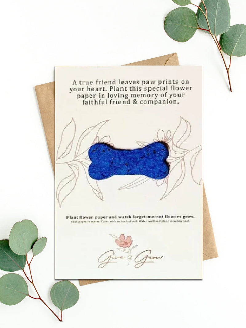 Pet Sympathy Card: Plantable Flower Seed Paper, Dog Memorial Gift sympathy flower
