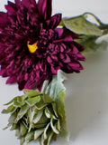 Large Dahlia spray Silk flower Dark Red artificial flower Wedding Flowers Table Decor flower wedding bouquet Fake Spring Flowers Centerpiece silk flower