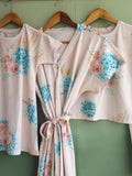 Delivery Robe and Gown Set - Flower Edition - Bohemian Hydrangea | Matching T-Shirts for Dad, Older Siblings & a Swaddle. FLOWER DELIVERY