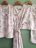 Delivery Robe and Gown Set - Leafy Edition - Ferns and Flowers | Matching T-Shirts for Dad, Older Siblings & a Swaddle. FLOWER DELIVERY