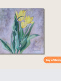Original Oil Painting Print High Quality Canvas Entrance Way Beauty House Warming  Flowers Yellow Tulips Fancy Art Inexpensive Unique Design house warming flower