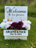 Wedding flower box - wedding sign, wedding flower box sign baby shower wedding birthday anniversary, floral box, sign ANNIVERSARY