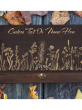Personalized Engraved Field Flowers Gift Box, Memory Box for a Friend, Custom Mother's Day Gift, Jewelry Box for Her, Wooden Memory Box sympathy flower