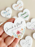 Plantable Seed Paper Hearts: Wedding Favors, Thank You Gift Labels wedding flower
