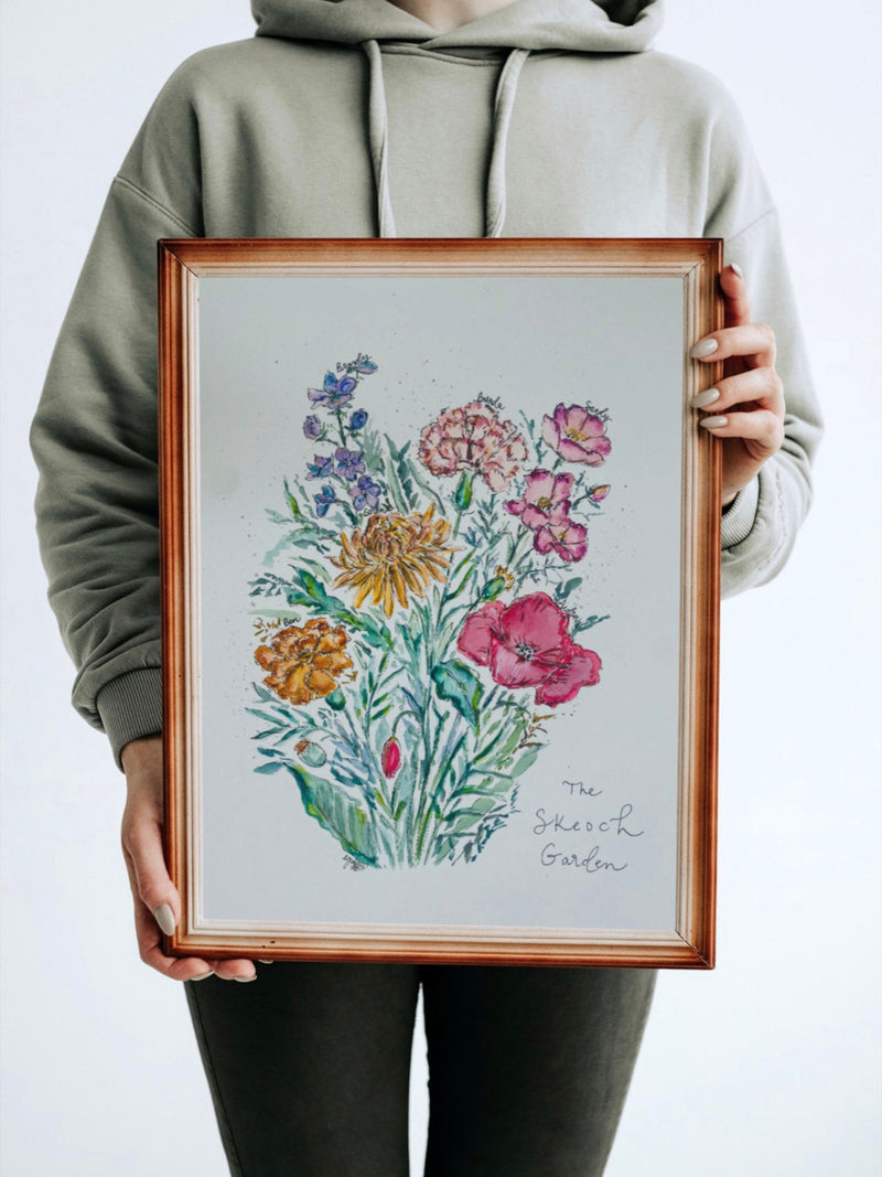 Custom Watercolour Birthday Flower Family Painting, Birth Date Family Floral Painting, Personalized Floral Art, HandPainted Original Design birthday flower