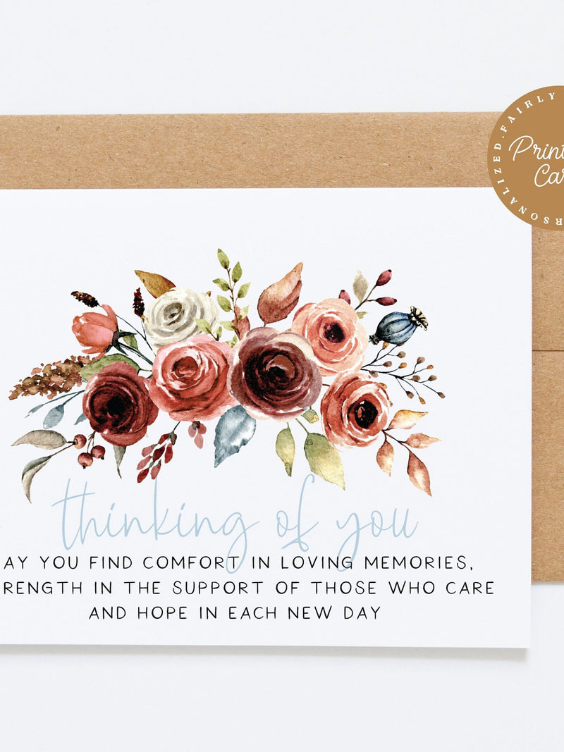 Floral Sympathy Card: Thinking of You (Digital Download) sympathy flower