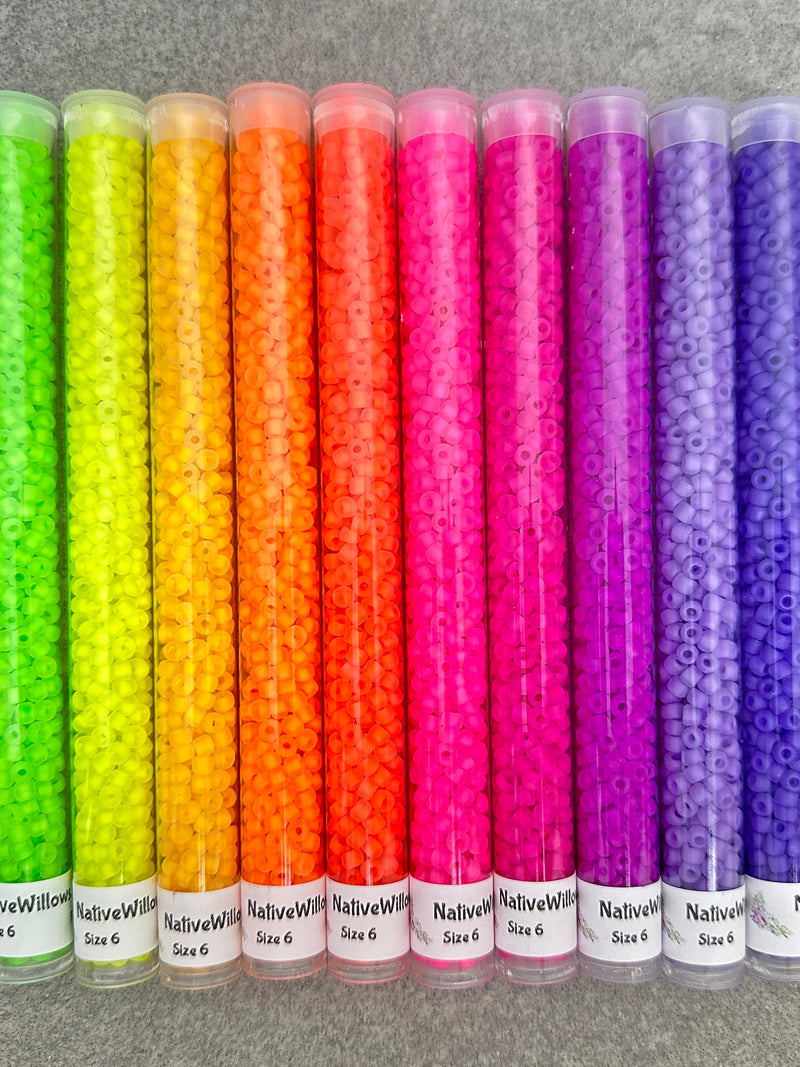 Matte Luminous Neon, 6/0 Seed Beads Japanese, 30 or 50 grams X 10 colors seeds bulk