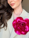 Large Flower Brooch: Handmade Silk Floral Pin for Dress, Cottagecore Clothing Accessories Statement Jewelry silk flower