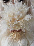 Everlasting Rose Wedding bouquet,Bridal bouquet,White wedding bouquet,Bridesmaids bouquet,White bridal bouquet,Dried Pampas Grass bouquet Bouquet
