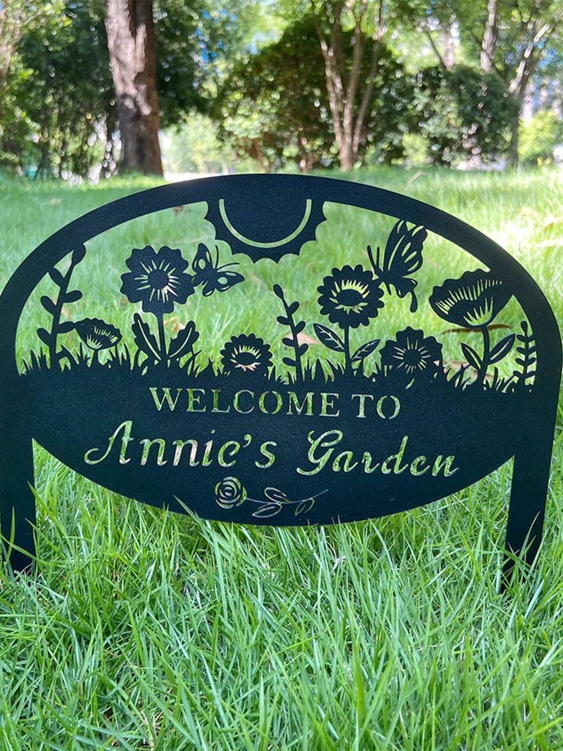 Custom Garden Sign Personalized Garden Name Sign Metal Garden Sign for Outdoor Yard Sign Garden Decor Stakes, Lawn Signs, Flower Sign Plaque FLOWER DELIVERY
