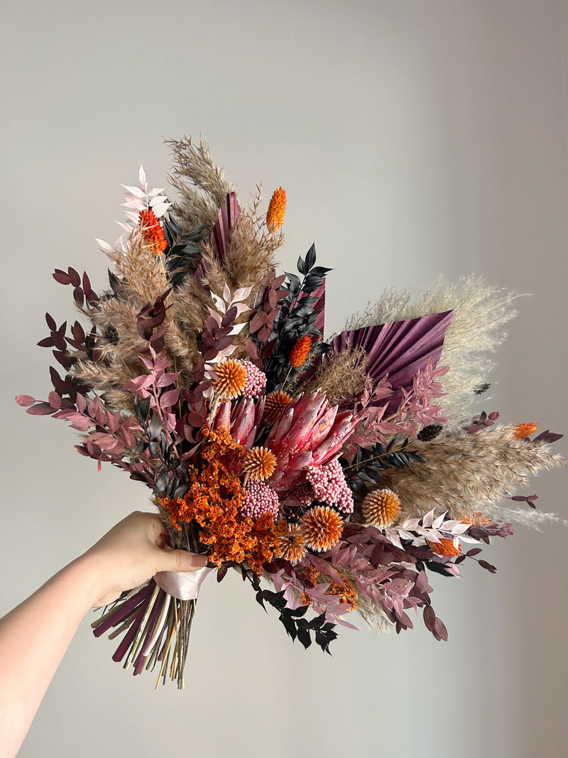 Coffee Brown Bridal Bouquet | Neutral Boho Wedding Flowers, Silk Artificial Bouquet, Fall Wedding Bridesmaid Gift, Earthy Mocha Aesthetic wedding flower