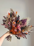 Coffee Brown Bridal Bouquet | Neutral Boho Wedding Flowers, Silk Artificial Bouquet, Fall Wedding Bridesmaid Gift, Earthy Mocha Aesthetic wedding flower