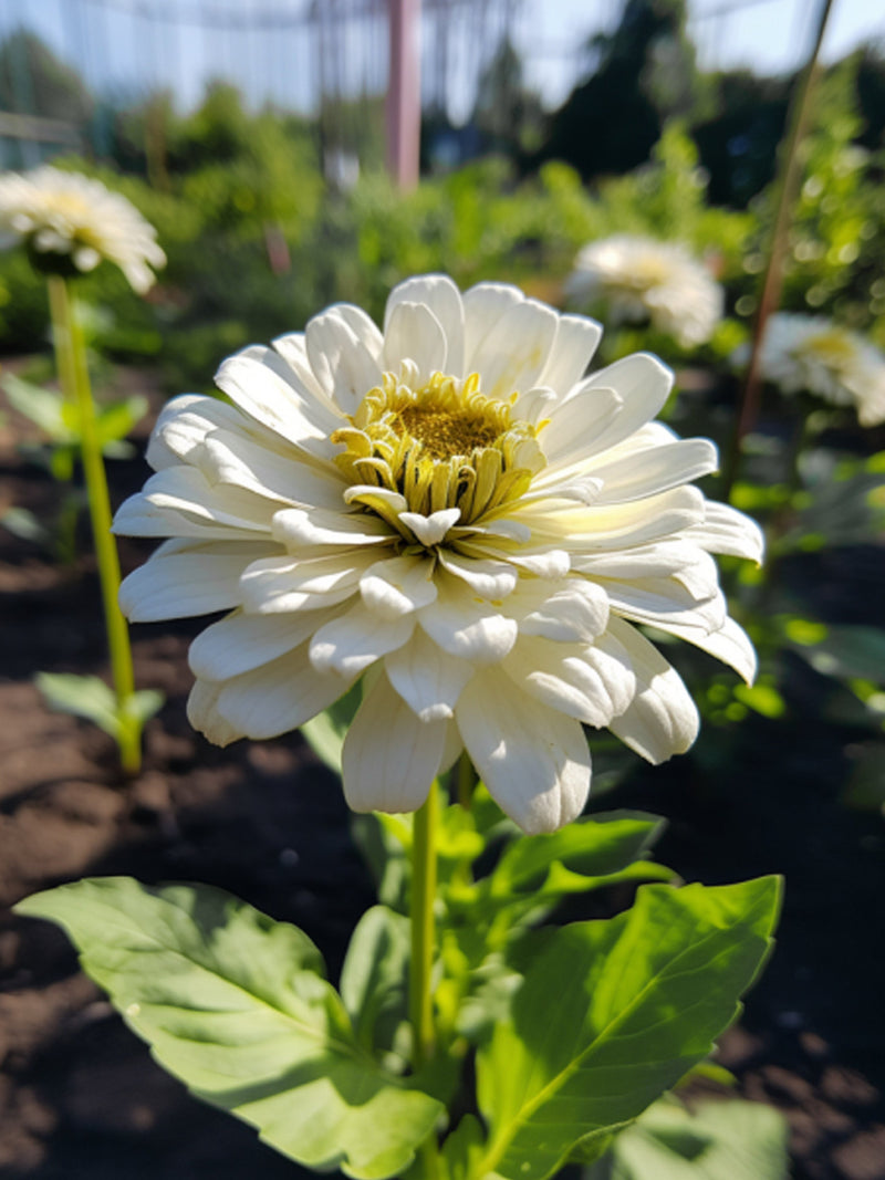 White Zinnia Flower Seeds - Grow Beautiful Flowers Indoors, Outdoors, In Pots, Grow Beds, Soil, Hydroponics & Aquaponics flower spore