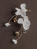 Silk Flowers Earrings, Long Earrings, Bridal Earrings, Statement Earrings, Boho Bridal Accessories, Boho Bridal Earrings, Silk Jewelry silk flower