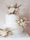 White Silk Wedding Cake Topper Set, White Floral Cake Decoration, Cake Topper Flowers, Pampass Cake Flowers, Rustic Wedding, Boho Wedding wedding flower