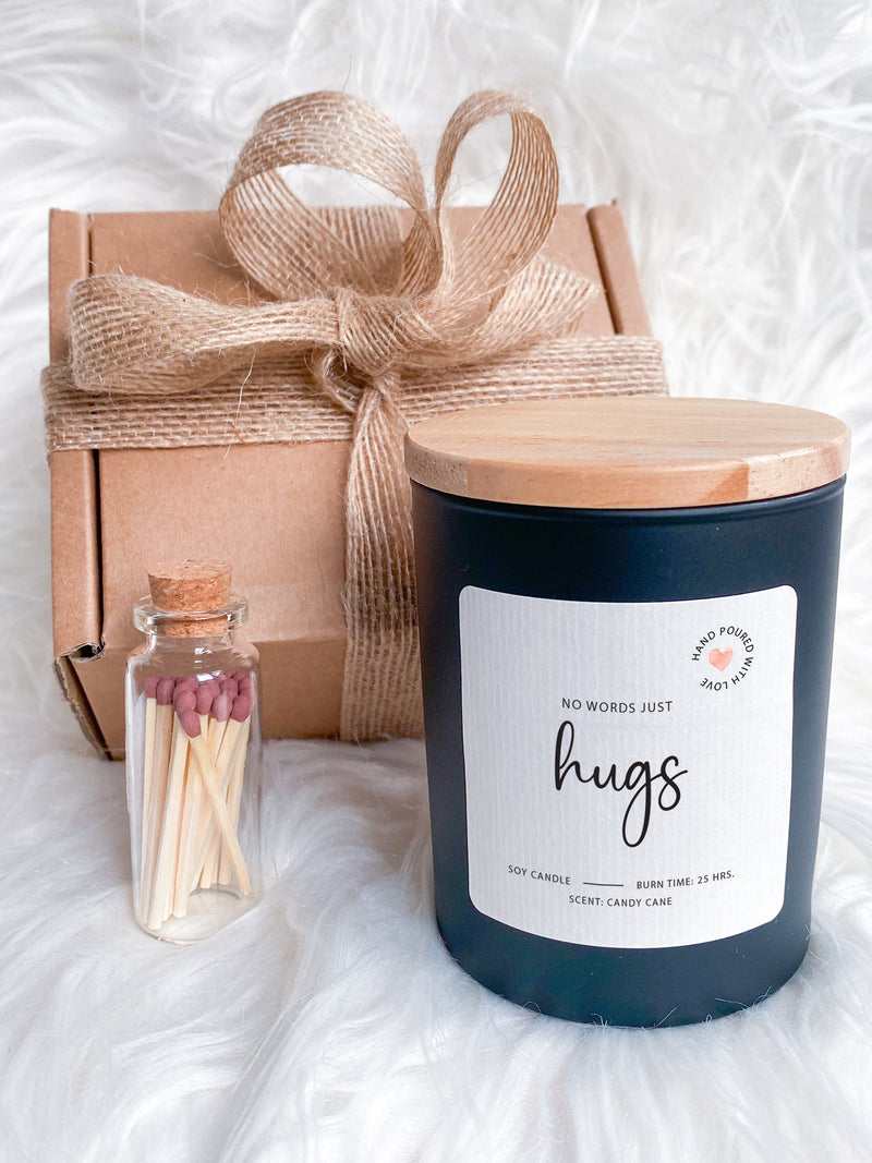 No words just hugs candle / Gift Box for Her Him / Sending you hugs in candle / Thinking of you gifts Gift for friend Get Well Soon Sympathy sympathy flower
