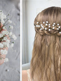 Bridal babys breath hair piece wedding flower pins clip wedding flower