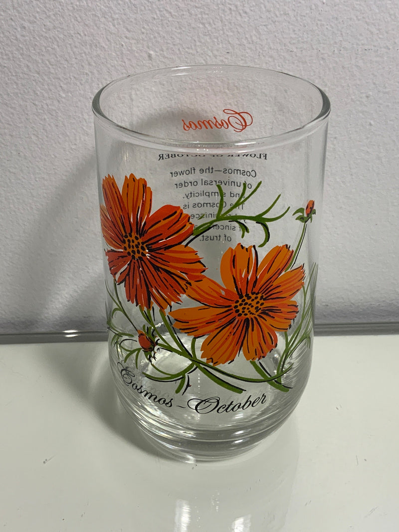 Dominion Glass October Flower of the Month Drink Glass flower spore