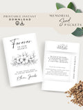 Funeral Seed Packets Custom, Printable Funeral Flower Favor Keepsake Editable Template, Memorial Guest Gift Idea, Minimalist Funeral, DIY sympathy flower