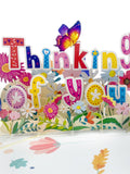Colorful Thinking Of You Pop Up Card, Colorful Flower Pop Up Card Forget Me Not, With Deepest Sympathy, 3D Flower Pop Up Card, Gift for Mom sympathy flower