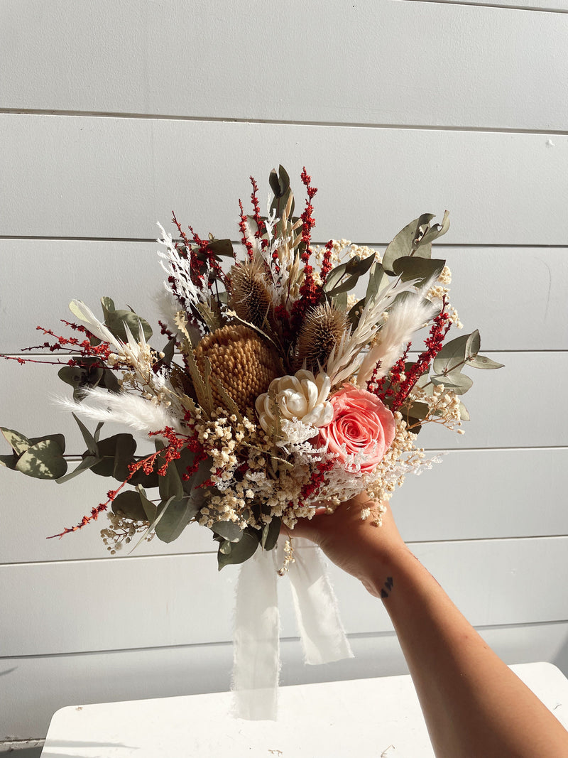 Natives dried bouquet/ wedding/ ceremony/ elopement/ boho wedding/ rustic/ country/ decor/ keep sake/ buttonhole/ corsage/ eucaluptus/ Bouquet