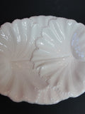 Majolica Spode, 13-inch Imperial (Imperial Fancy) serving platter in the shape of two leaves, England flower spore