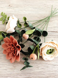 Ranunculus + Dahlia Bouquet, Felt Flower Bouquet, Send Flowers Bouquet