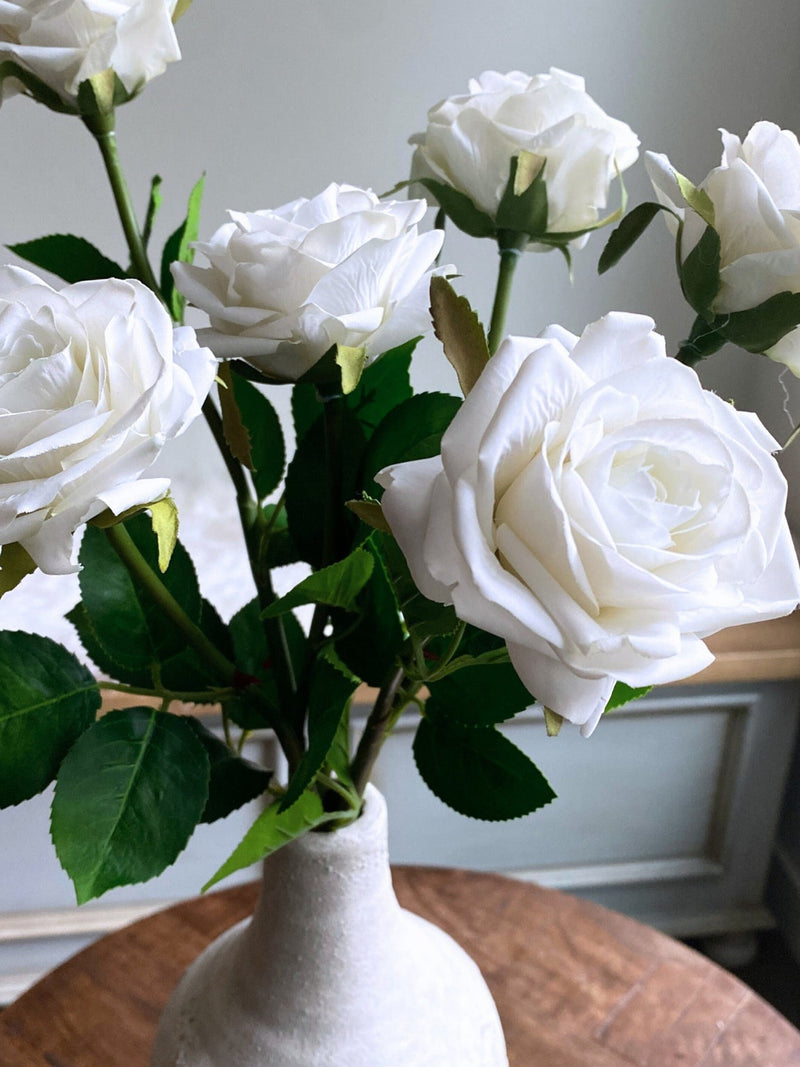 Faux White Rose Stem - High Quality Artificial Flower / Wedding / DIY Floral / Home Decoration / Gifts / White faux plants