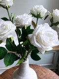 Faux White Rose Stem - High Quality Artificial Flower / Wedding / DIY Floral / Home Decoration / Gifts / White faux plants
