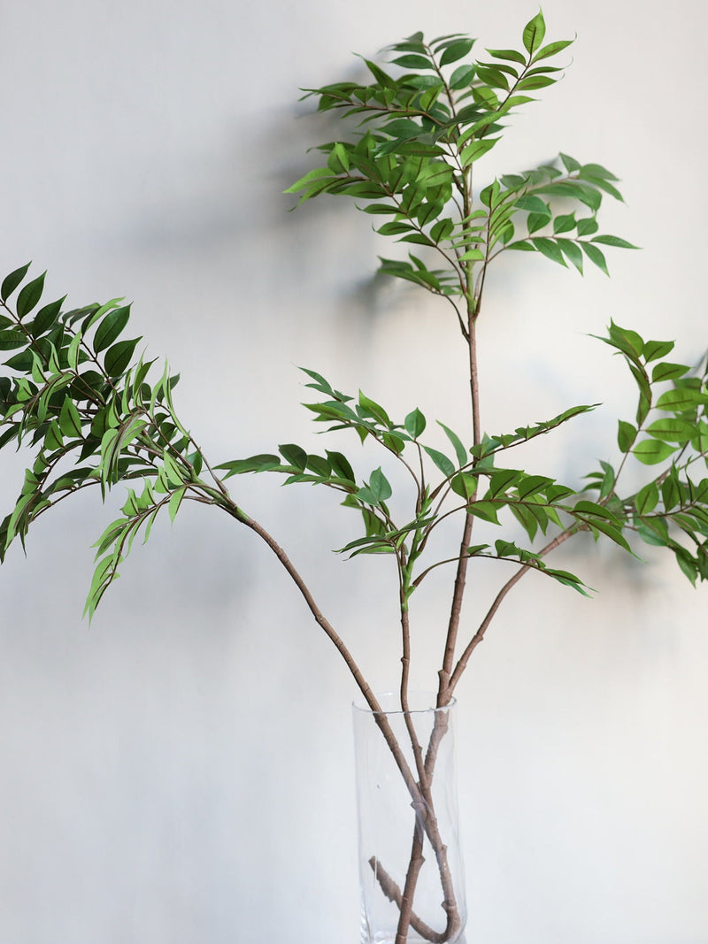43" Huge Natural Touch Faux Green Wisteria Leaves/Nandina Leaf Branches, High Quality Artificial Plant, Office/Wedding/Home Decoration/Gifts faux plants