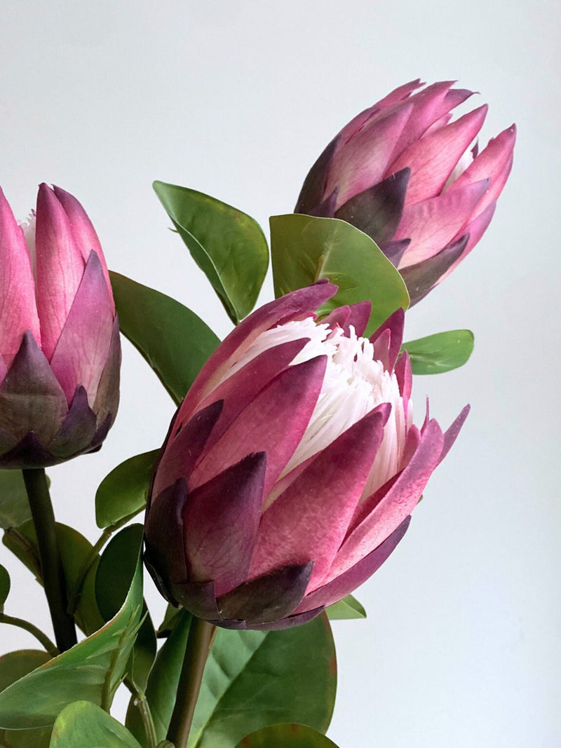 Faux King Protea Stem - Artificial Flower / Centerpieces / DIY Floral / Wedding / Home Decoration / Gifts / Red faux plants