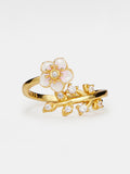 PERIMADE Sakura Flower Fidget Spinner Ring ¥ Pink Cherry Blossom Leaf Spinning Ring ¥ Sterling Silver Friendship Jewelry ¥ Best Friend Gift ANNIVERSARY