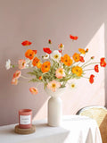 4 Head Faux Poppy Flowers,23.5ÕÕ Silk Flower Poppy, DIY Florals. Wedding/Home/Kitchen Decoration/Gifts wedding flower