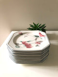One Vintage MIKASA Salad Plate (10 Available) Silk Flower Design Japan Microwave Dishwasher Safe silk flower