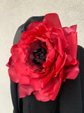 Extra large poppy flower brooch Oversized red floral pin silk flower
