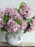 20" Luxry Realistic Smoky Mauve Hydrangea Artificial Flowers, Faux Real Touch Hydrangea, DIY Floral, Wedding/Home/Kitchen Decorations |Gifts FLOWER DELIVERY