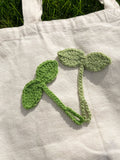 Sprout Tie: Crochet Cable Organizer, Bookmark, Keychain flower spore