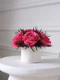 Real Mini Preserved Bouquet, Natural Handmade Floral Arrangement in Concrete Vase, Forever Roses, Small Bouquet Gift Box Valentines Day Gift FLOWER DELIVERY