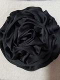 Larger Handmade Silk Flower Fabric Flower  (5 inches) In Black  MY-1008-05 Ready To Ship silk flower