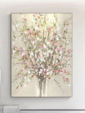 Large White Flower Painting On Canvas Pink Floral Thick Textured Abstract Art Original Framed Wall Art Living Room Wall Decor Spring Decor house warming flower