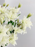 White Lily , artificial lilies, faux Plants, green Leaves, wedding DIY, modern floral arrangement, home decor faux plants