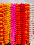 SALE ON Indian Marigold Flower Artificial Decorative Deewali Marigold Flower Garland Strings for Christmas Wedding Party Decoration ANNIVERSARY