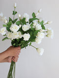 27.5" Faux Real Touch Lisianthus Eustoma Blossom Branch-Cream, DIY Florals | Wedding/Home Decoration/Bouquets/Centerpieces | Gifts For Her faux plants
